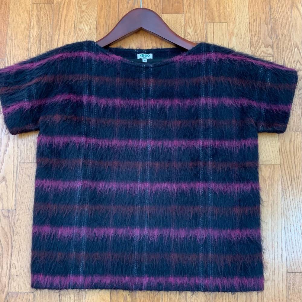 Rare Kenzo Paris Fuchsia Sweater, Lined Size M Oversized, Mohair Look Excellent